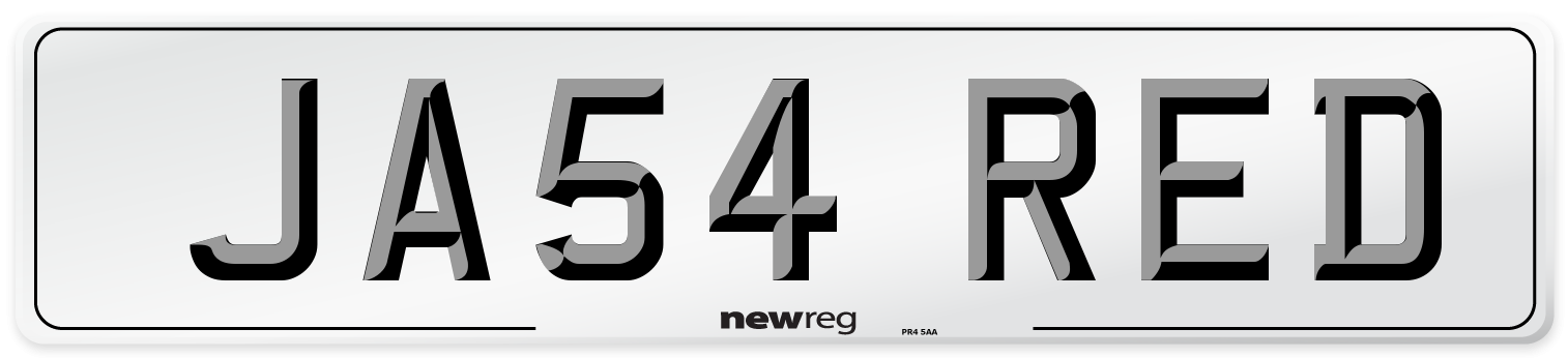 JA54 RED Number Plate from New Reg